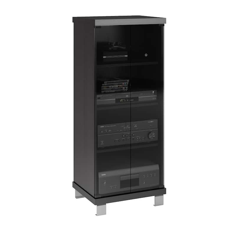 Holland Media Storage Cabinet with Glass Doors