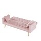 preview thumbnail 6 of 13, Versatile Convertible Folding Futon Sofa Bed, Features Adjustable Backrest and Stylish Gold Legs.