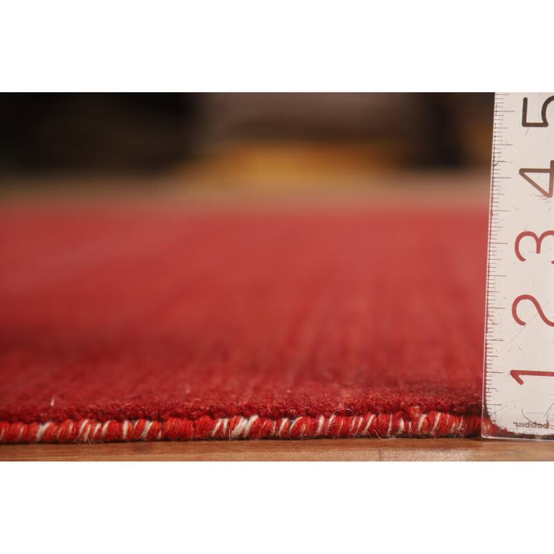 Hand Knotted Oriental 100% Wool Carpet Tribal Tribal Red Gabbeh Area Rug - 9' 9'' X 6' 8''