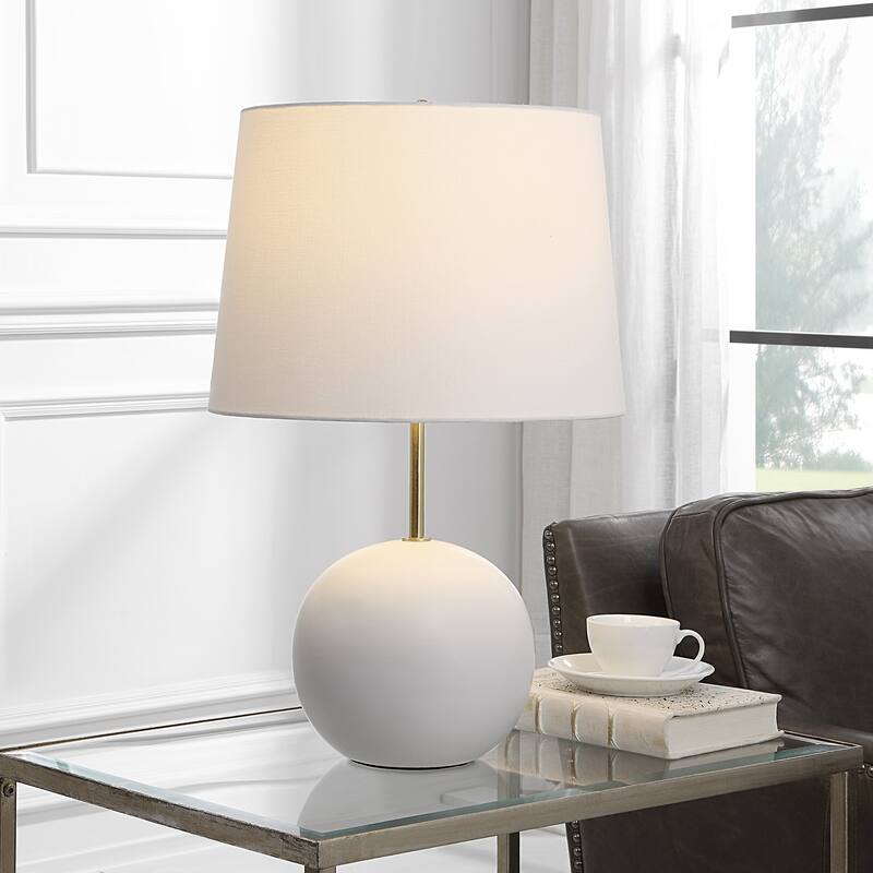 Round Ceramic Sphere Base 1-Light Accent Lamp - 22 x 14 x 12