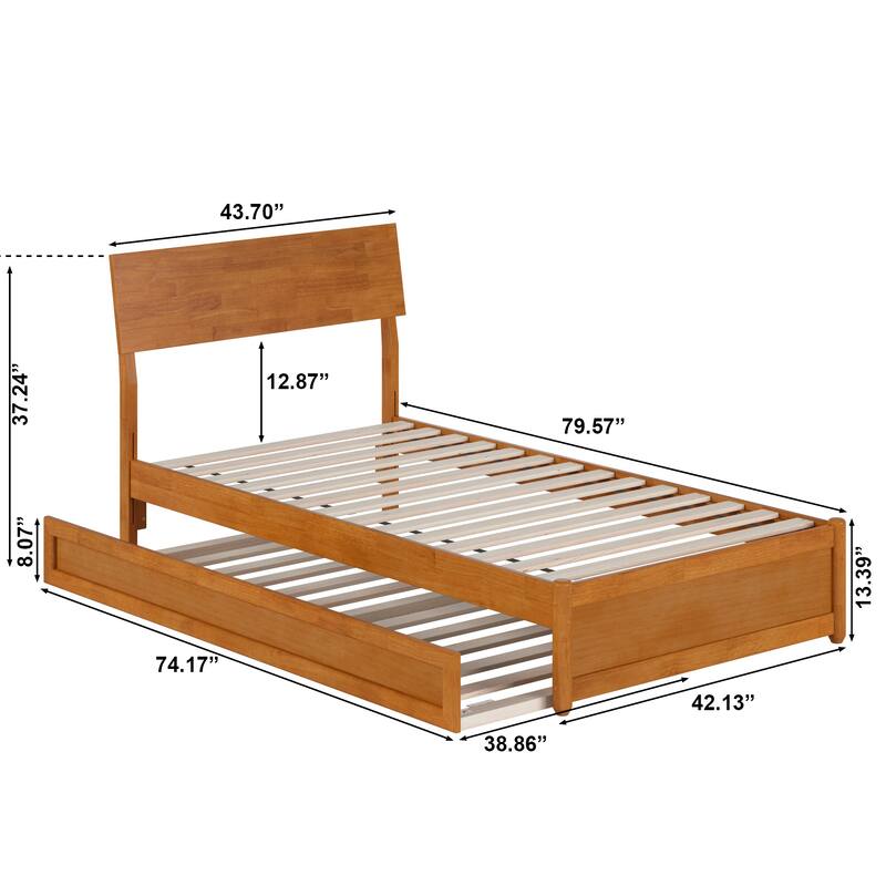 Norla Wood Platform Bed with Trundle