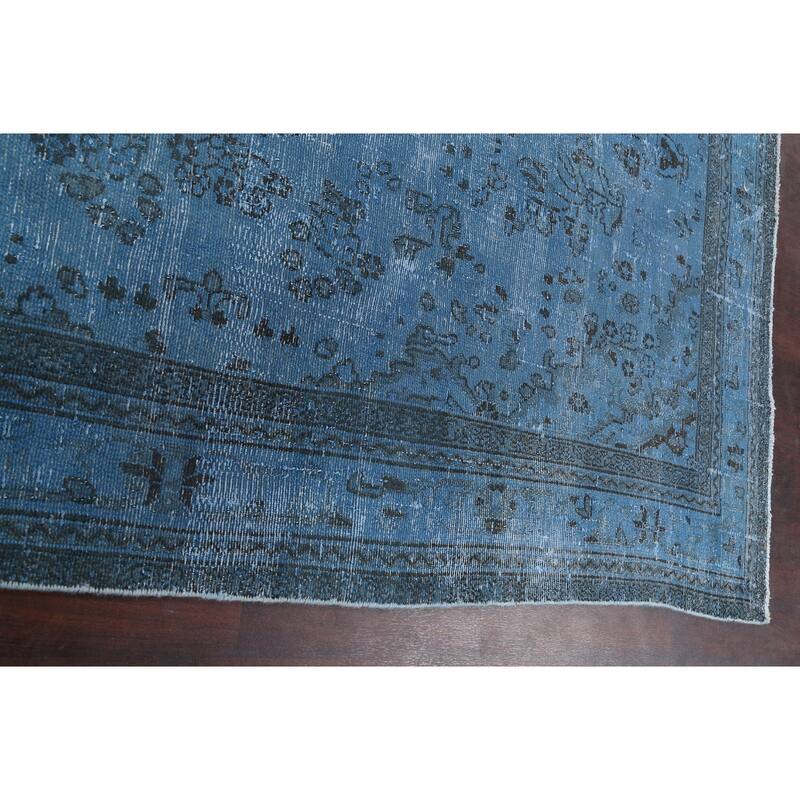 Over-Dye Floral Hamedan Persian Area Rug Wool Handmade Carpet - 6'8" x 9'6"