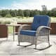 Corvus Salerno Outdoor Handwoven Resin Wicker Rocking Chair - Blue