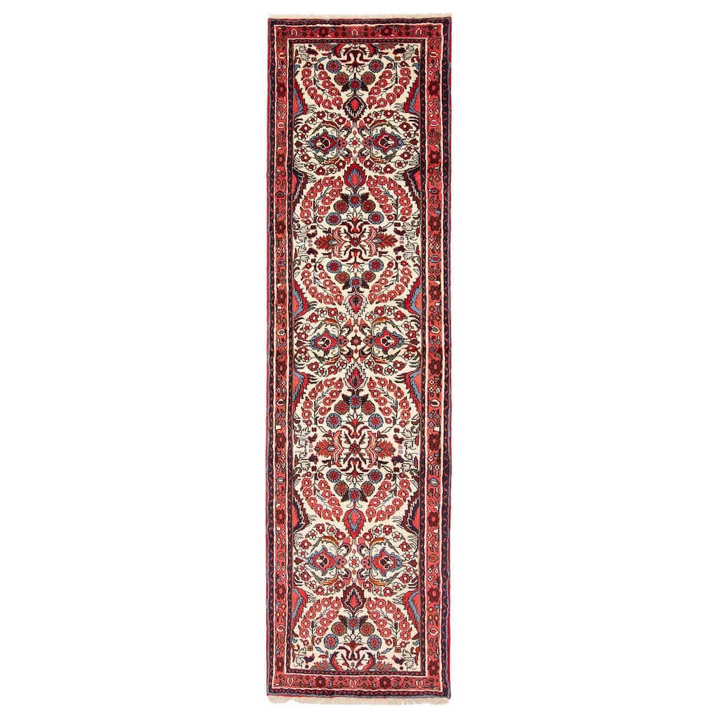 ECARPETGALLERY Hand-knotted Anatolian Cream Wool Rug - 2' 8" x 9' 9"