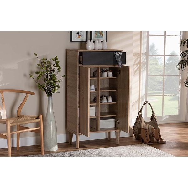 Two tone best sale shoe cabinet