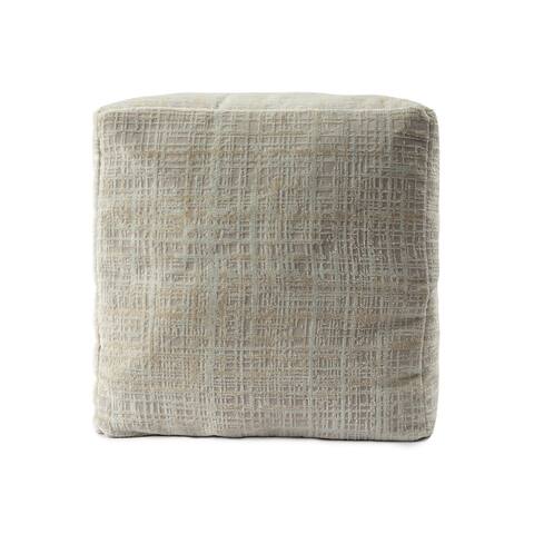 LR Home Mylene Azea Contemporary Abstract Polyester Blend Pouf