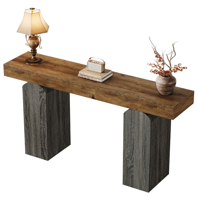 63 Inch Entryway Table, Farmhouse Console Table for Living Room