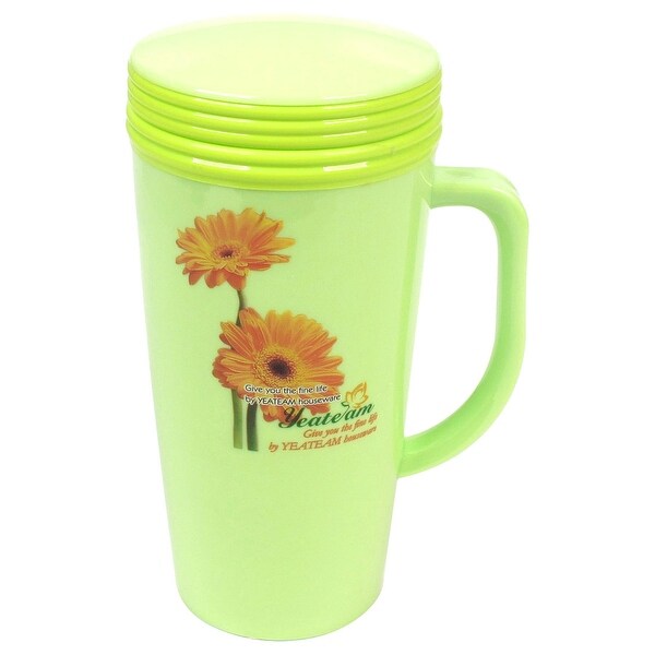 Unique Bargains Outdoor Traveling Green Plastic Insulated Vacuum Flask