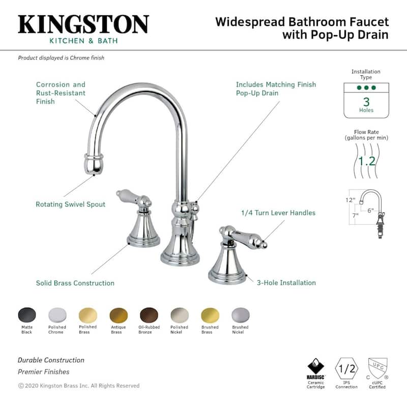 Governor 8 in. Widespread Bathroom Faucet