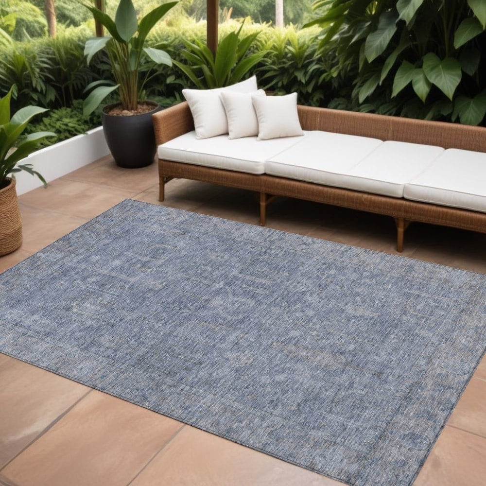 HomeRoots Oriental Traditional Rectangle Outdoor Rug