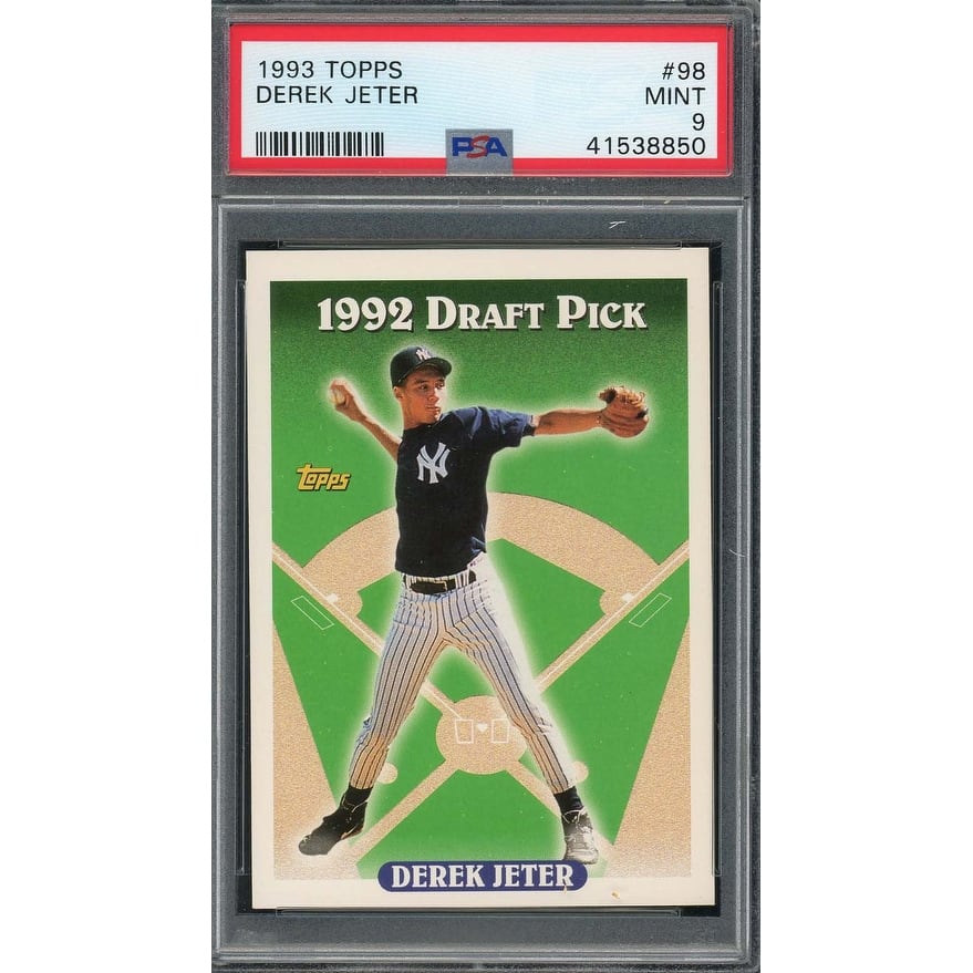 Derek Jeter 1993 Topps Baseball Rookie Card RC #98 Graded PSA 9 - Black -  8'6" x 11'6" - Overstock - 40999590