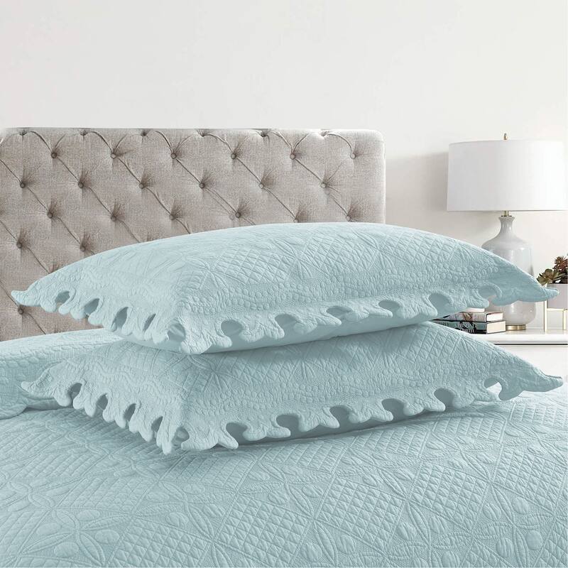 MarCielo 3PCS 100% Cotton Oversized Bedspread Set Coverlet Quilt Set TW