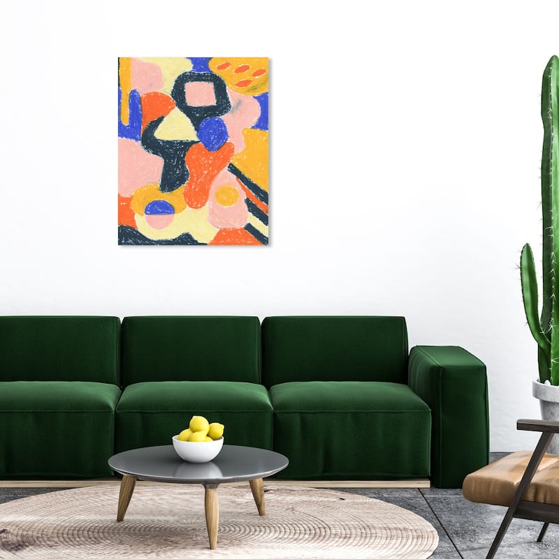 Wynwood Studio Canvas Abstract Vespa in the Park Orange Modern & Contemporary Wall Art Canvas Print - 30 x 36