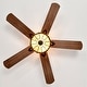preview thumbnail 12 of 13, Warehouse of Tiffany Margno 52-Inch Flushmount Lighted Ceiling Fan Jewel Cut Design Tiffany Glass Lamp Black Finish