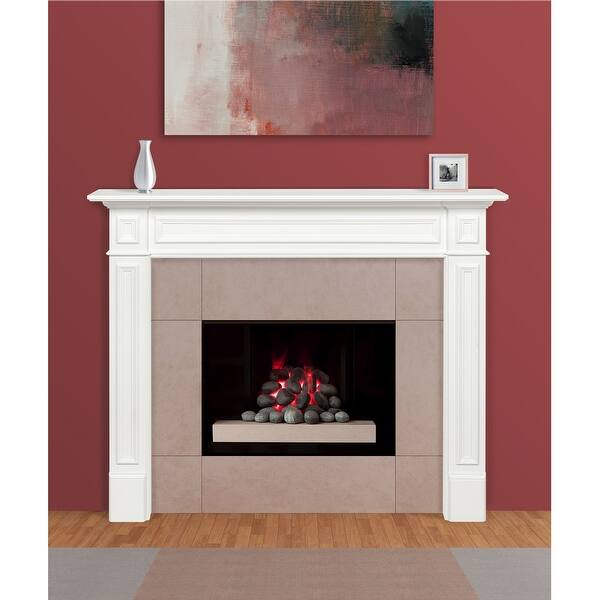 Shop 64 White Paint Mike Fireplace Mantel Mdf Overstock 29951783
