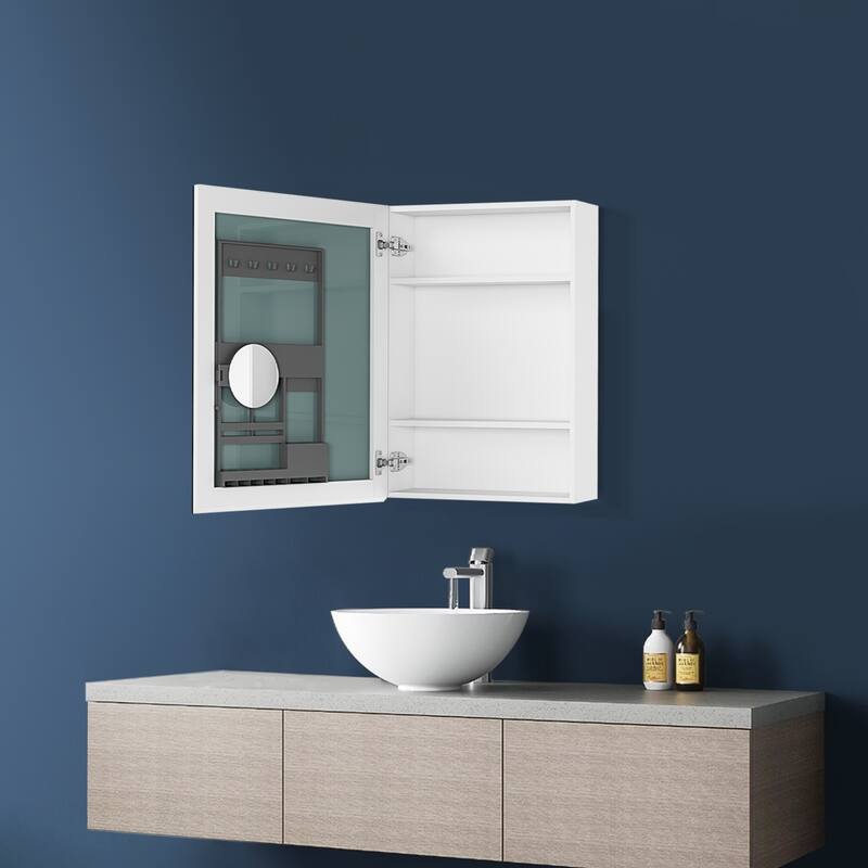 Topcraft Frameless Mirrored Medicine Cabinet in White