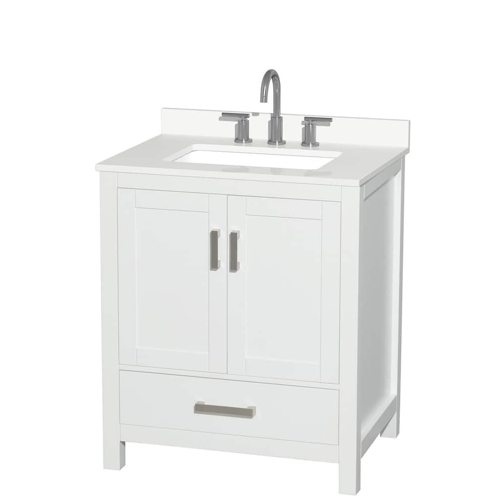 Sheffield 30-inch Single Vanity, 3 Hole Quartz Top