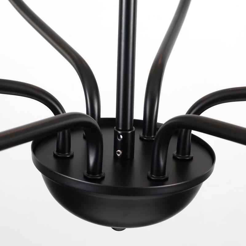 6-Light Farmhouse Candle Chandelier Modern Hanging Lamp for Living Room Kitchen Hallway Entryway - N/A