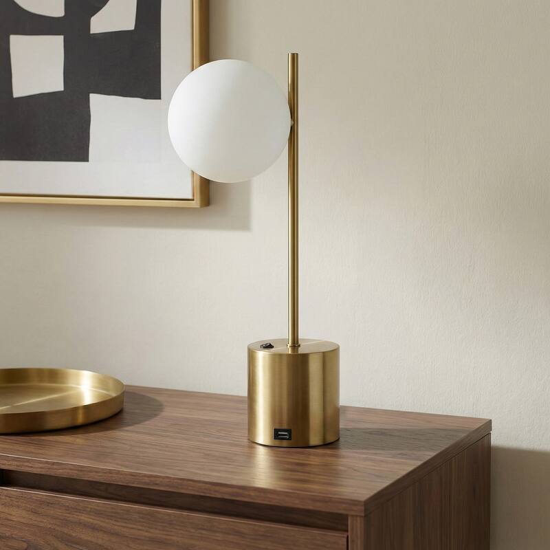 Luxe Glow Modern Brass Table Lamp