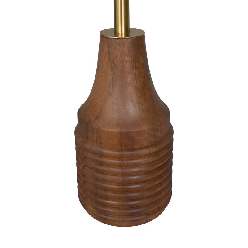 Pinon Modern Marble & Wood Round Drink Table, 10"W x 10"D x 22"H, by Sevita