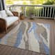 Machine Washable Indoor/ Outdoor Abstract Contemporary Chantille Rug