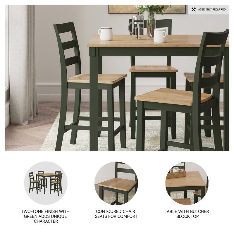 Signature Design by Ashley Gesthaven Counter Height Dining Table and 4 Barstools (Set of 5)