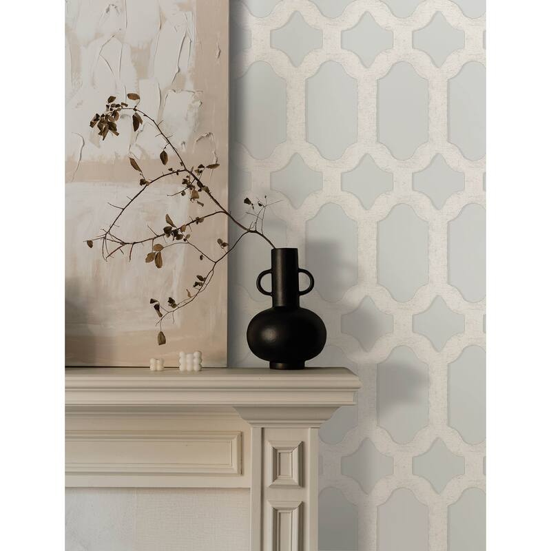 Chesapeake Chervil Sky Blue Trellis Wallpaper