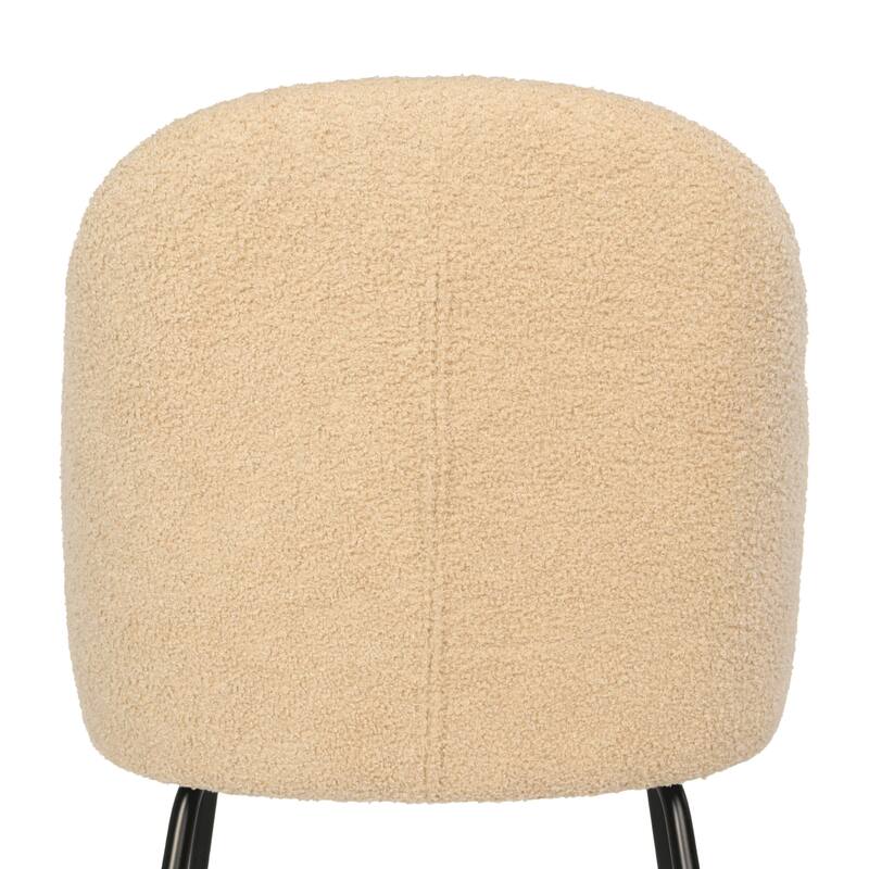 Furnish Theory Nordic Comfort Dining Armchair Arm Chair w/ Various Boucle Fabric Upholstery Covers & Steel Leg Finishes