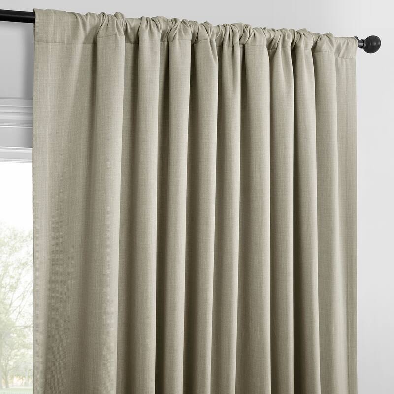 Exclusive Fabrics Faux Linen Extra Wide Room Darkening Curtains (1 Panel)