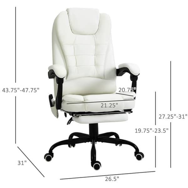 dimension image slide 7 of 9, Vinsetto 7-Point Massage Office Chair High Back Executive Recliner