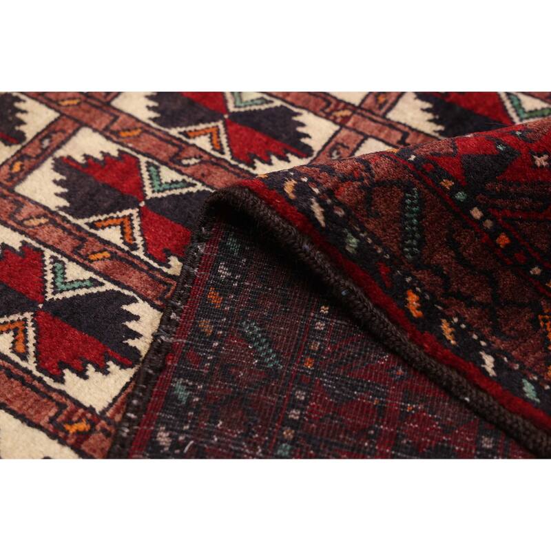 ECARPETGALLERY Hand-knotted Teimani Cream, Red Wool Rug - 2'7 x 4'11