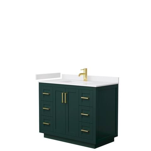 Miranda Single Vanity Set, Cultured Marble Top, No Mirror