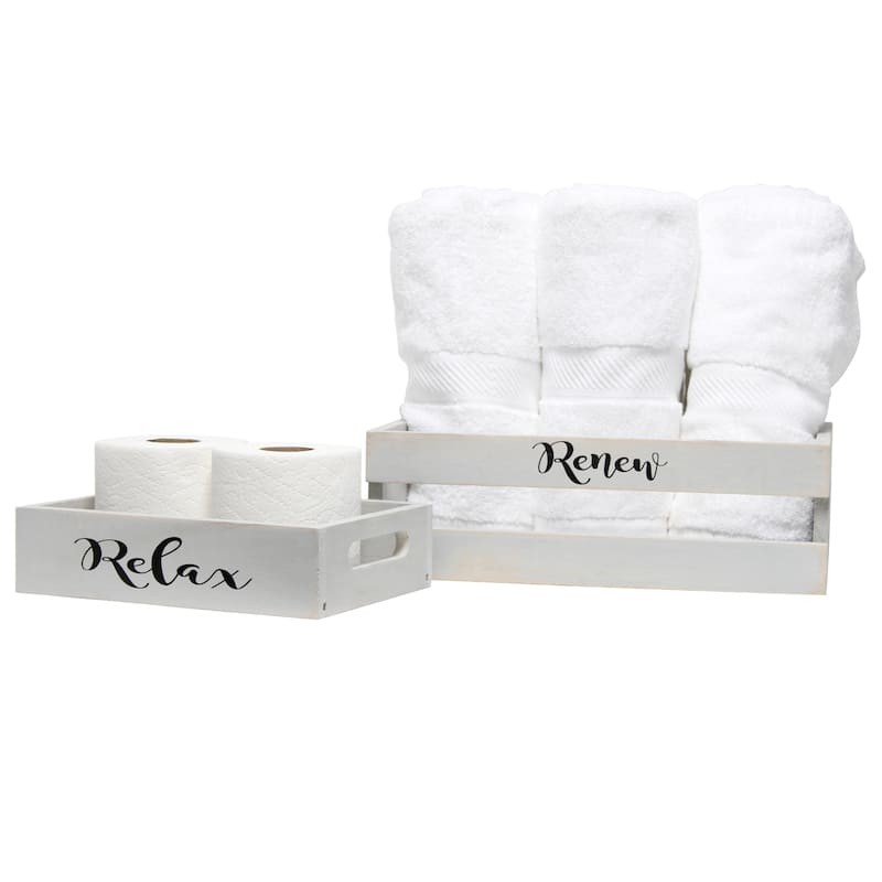 Elegant Designs Three Piece Decorative Wood Bathroom Set