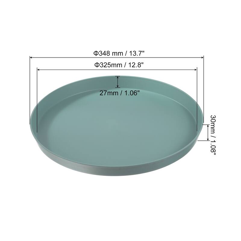 14" x 1" Round Restaurant Serving Trays, 2 Pack Food Service Tray - Green