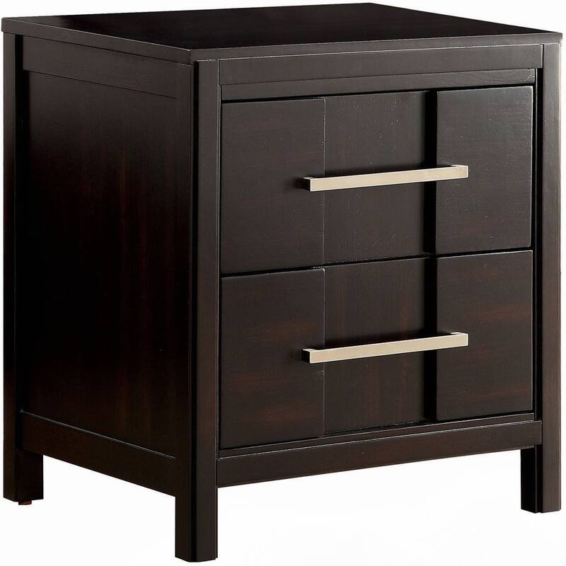 1pc Nightstand Transitional Style Espresso Bedside Table