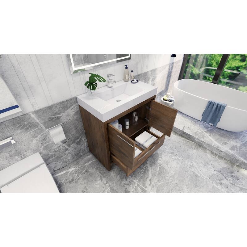Dove 36'' Freestanding Vanity with Reinforced Acrylic Sink