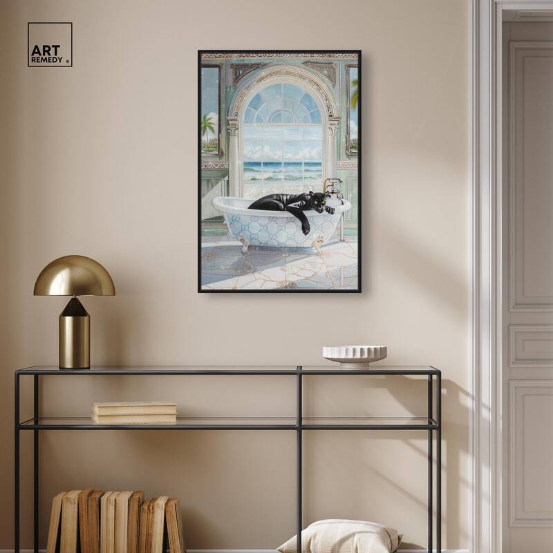 Panther Arch Bathroom Glam Canvas by Art Remedy