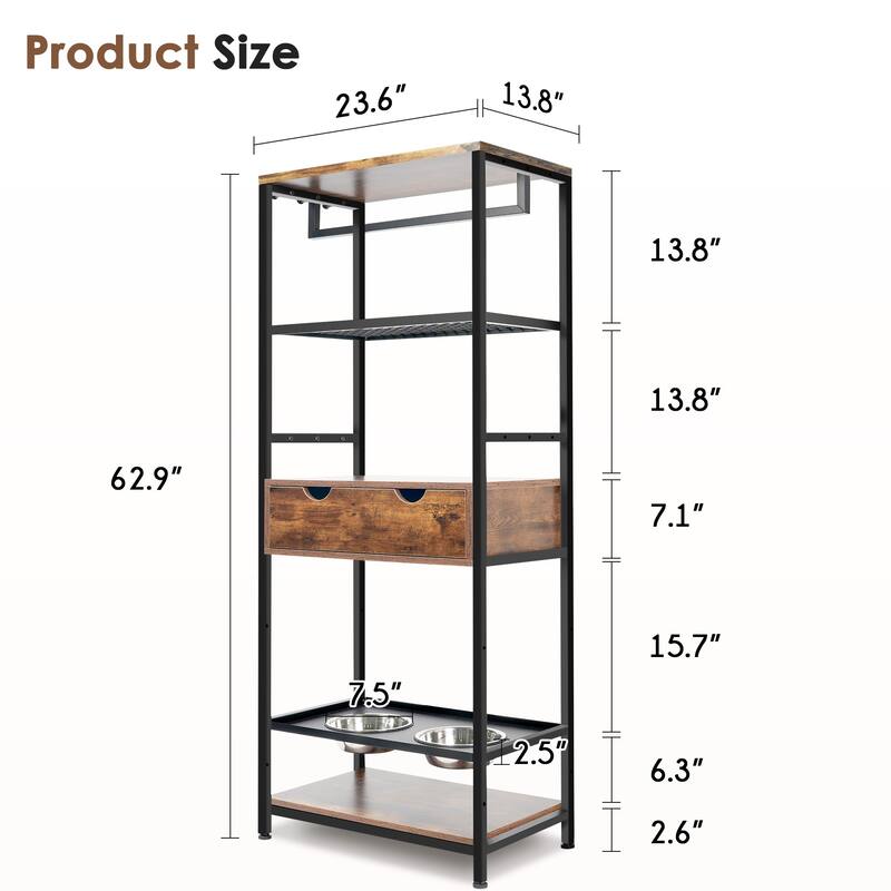 dog feeding station,3 Height Adjustable Raised Dog Bowls, Dog Feeder Station for Large Medium Dogs Cats