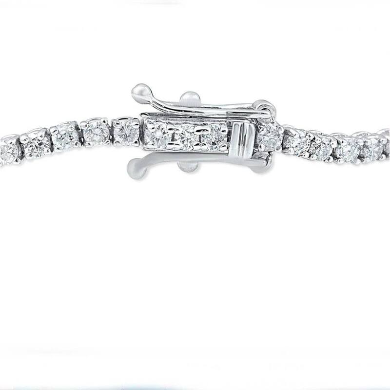 Bliss Diamond 3 Carat Round Cut Lab Grown Diamond Tennis Bracelet In White Gold 7"