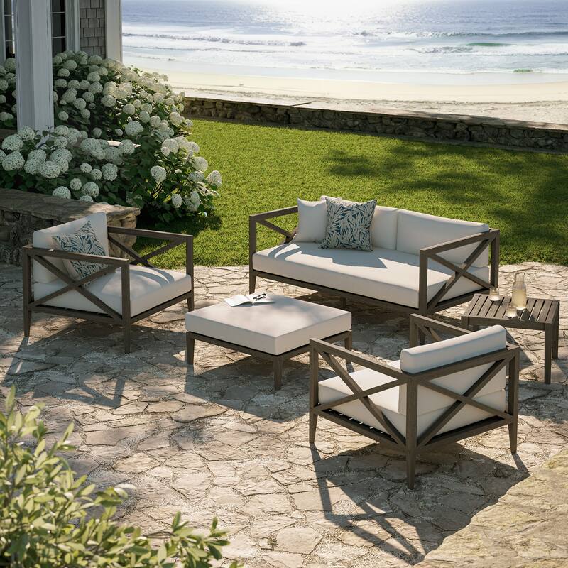 Northlake 5-Piece Outdoor Patio Teak Wood Furniture Set