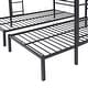 preview thumbnail 12 of 24, Full Over Twin & Twin Bunk Kids Bed with Built-in Shelf, Guardrails, and Space-Saving 3-in-1 Design for Easy Assembly, Black