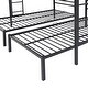 preview thumbnail 12 of 24, Industrial Design Full over Twin&Twin Size Metal Bunk Bed with Build-In Ladder,Safety Guardrail
