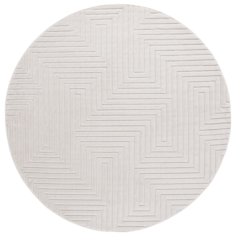 SAFAVIEH Selena Catrin Modern Contemporary Rug - 6'7" Round - Ivory