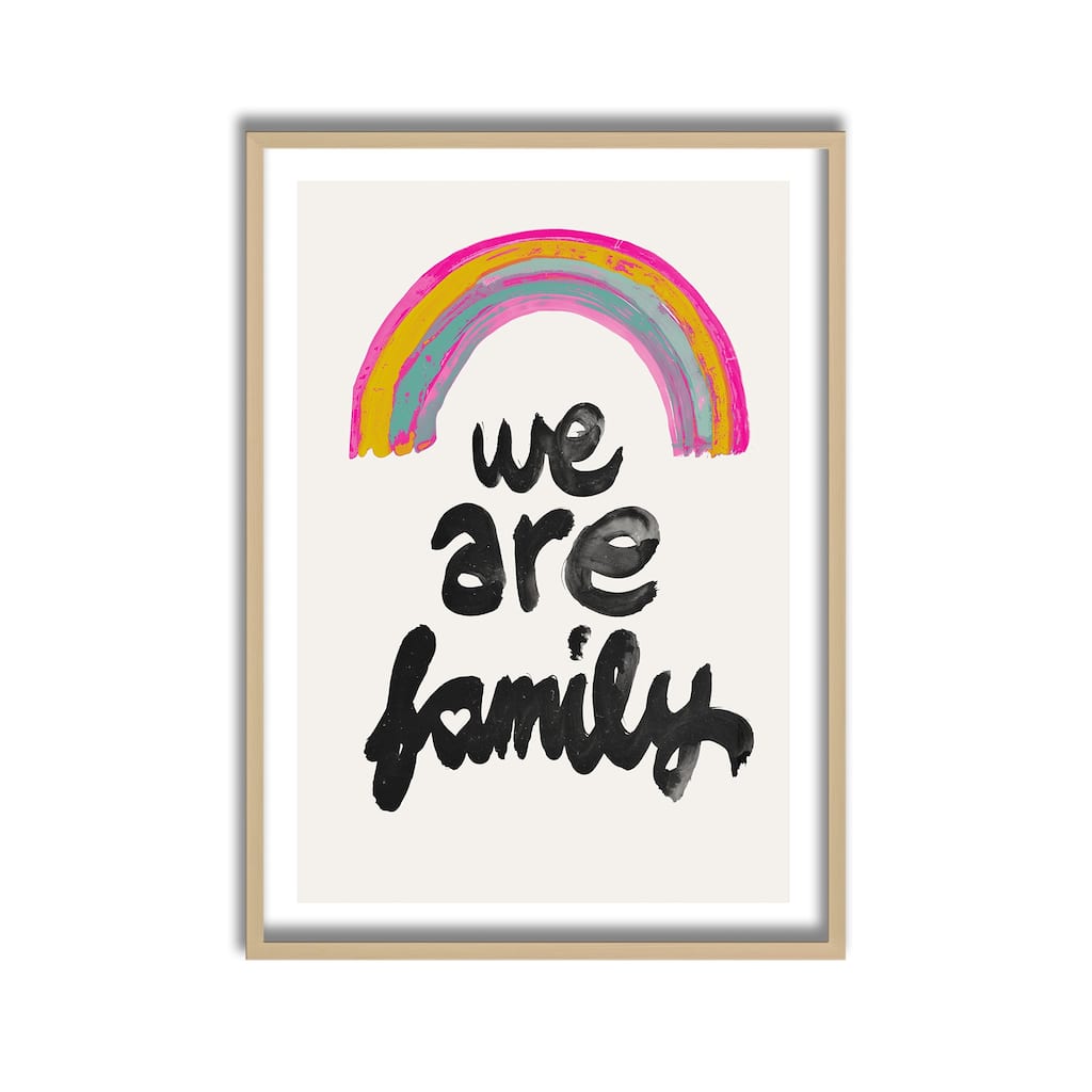 Kids Framed Art Print We Are Family by Treechild - Multi-Color