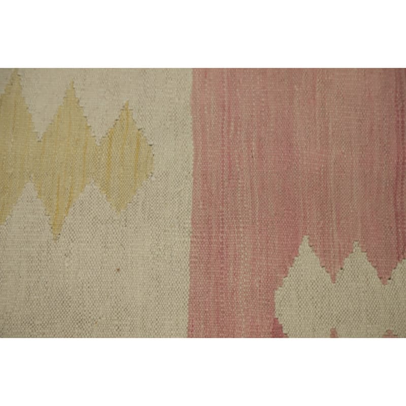 Hand Woven Oriental 100% Wool Carpet Southwestern Tribal Pink Kilim Area Rug - 13' 1'' X 9' 5''