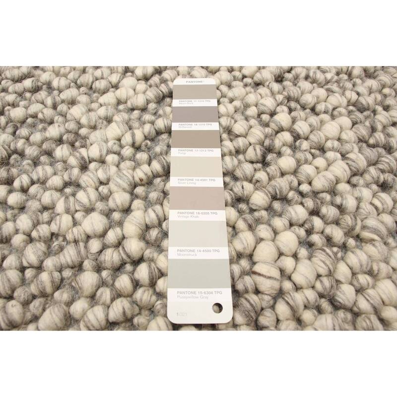 ECARPETGALLERY Braid weave Sienna Khaki Wool Rug - 5'0 x 7'11