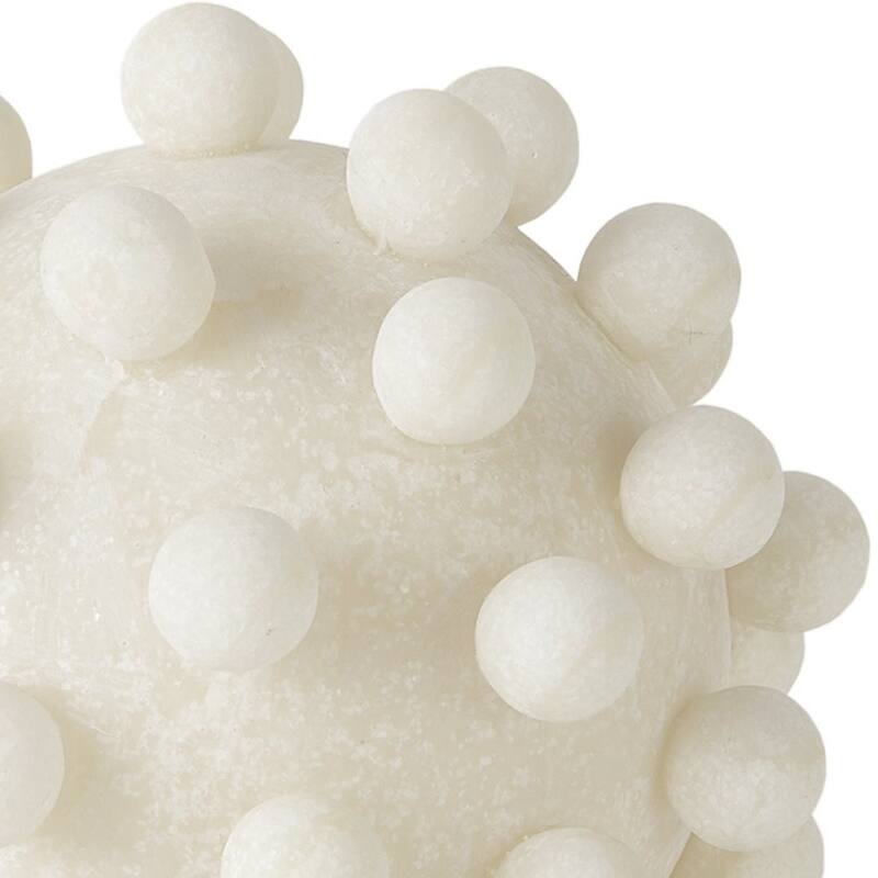 HomeRoots 6" Ivory Resin Knobby Nubs Orb Tabletop Sculpture