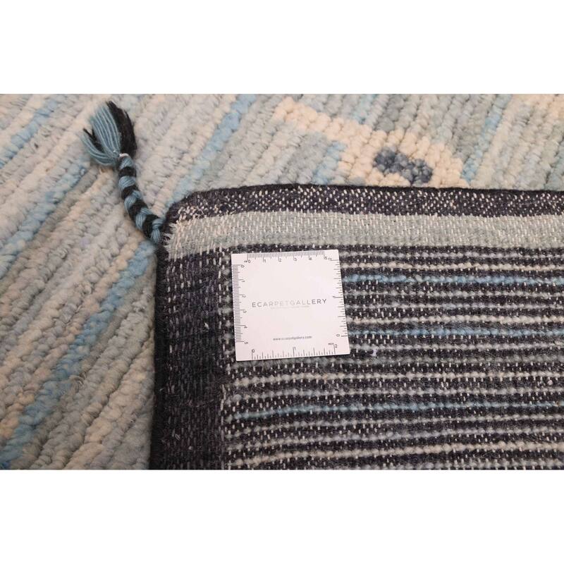 ECARPETGALLERY Hand-knotted Pak Finest Marrakesh Light Blue Wool Rug - 9'4 x 12'1