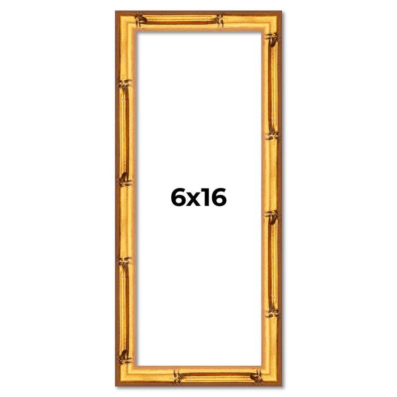 6x16 Frame Gold Bamboo Picture Frame Modern Photo Frame Includes UV Acrylic Shatter Guard Front Acid Free Foam Backing Board
