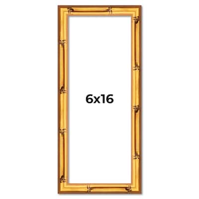6x16 Frame Gold Bamboo Picture Frame Modern Photo Frame Includes UV Acrylic Shatter Guard Front Acid Free Foam Backing Board
